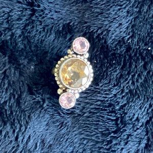 Size 7.25 silver with topaz and amethyst stones